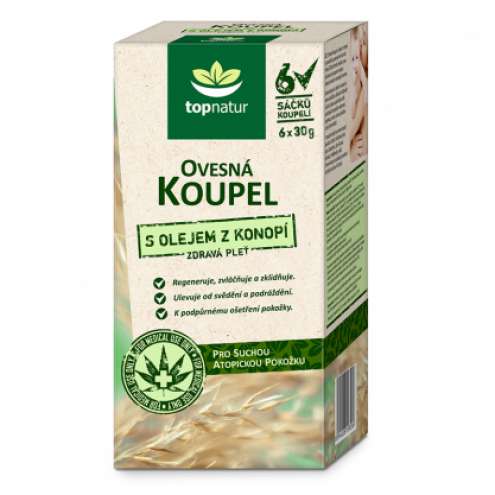 TOPNATUR Oatmeal bath with hemp, 6 bags of 30 grams